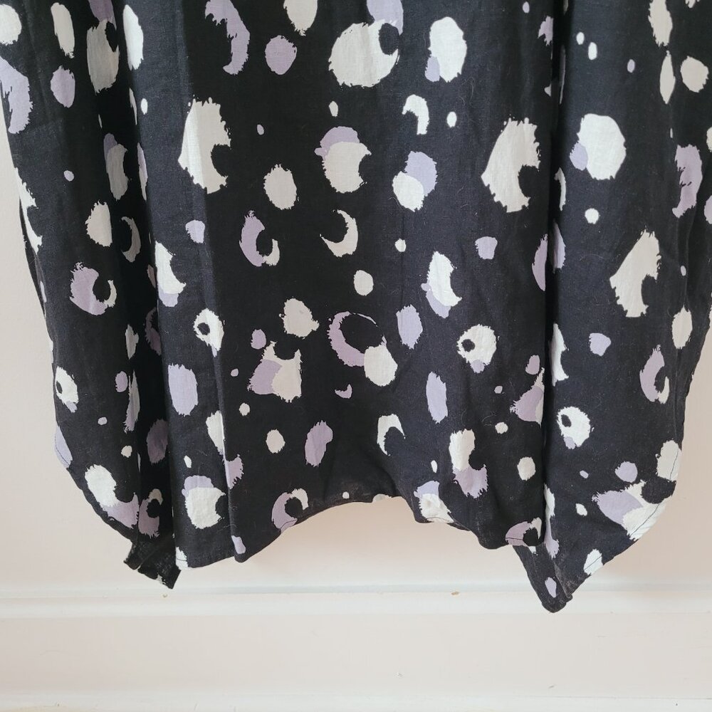 Ulla Popken Flowy Black Dress with Abrstract Grey & White Print-USA 20/22 - Picture 4 of 9